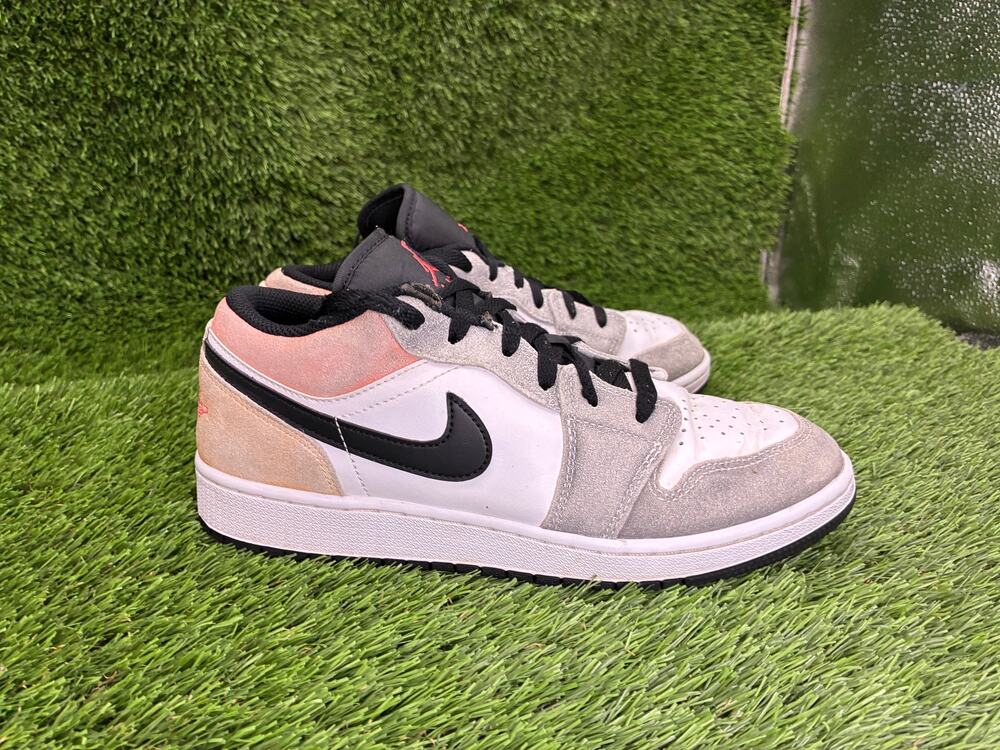 Nike Air Jordan 1 Low SE DX4374-008 Athletic Sneaker Boys 7Y White Suede Running